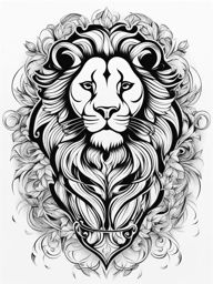 leo tattoo black and white design 