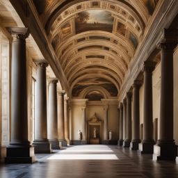 neoclassical museums, with grand porticos, house priceless artworks in florence, italy. 