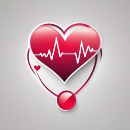 Heartbeat Clipart - Heartbeat symbol for health and wellness,  color vector clipart, minimal style