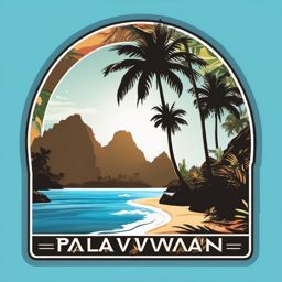 Palawan Islands sticker- Pristine islands in the Philippines, , sticker vector art, minimalist design