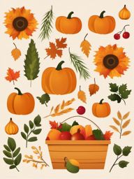 Harvest Greetings clipart - Greeting cards for the season, ,vector color clipart,minimal