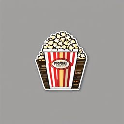 Popcorn Sticker - Movie night favorite, ,vector color sticker art,minimal