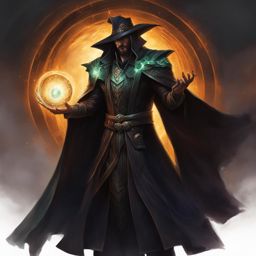 enigmatic warlock with eldritch patron - paint an enigmatic warlock communing with their eldritch patron, their power crackling with dark energy. 