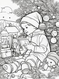 Xmas Pics To Colour  outling,coloring pages,black and whit