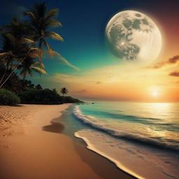 Beach Background Wallpaper - moon beach wallpaper  