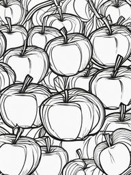 Crisp Apples Coloring Pages - Freshly Picked Apples Ready to Enjoy  minimal black outline printable sheet, coloring page