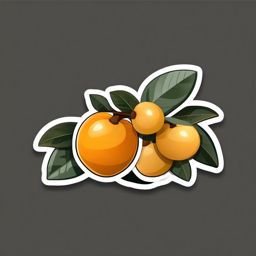 Loquat Sticker - Unique and tropical, a loquat-shaped treat to savor, , sticker vector art, minimalist design