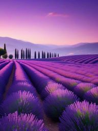 Purple Aesthetic Wallpaper - Lavender Fields in Picturesque Provence wallpaper, abstract art style, patterns, intricate