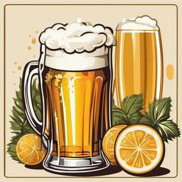 Beer clipart - refreshing summer beer  vector clipart