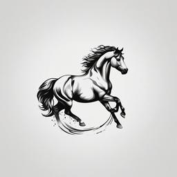 meaningful small horse tattoo  simple tattoo,minimalist,white background