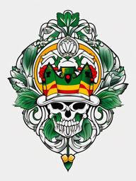 german irish tattoo designs  simple color tattoo,minimal,white background