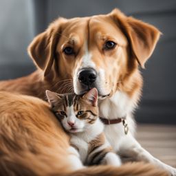 
dog with a cat