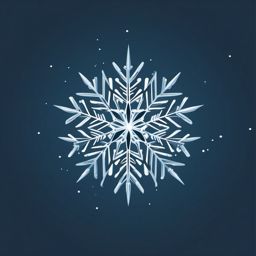 Snowflake Clipart - A delicate snowflake in winter.  color clipart, minimalist, vector art, 