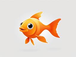 Goldfish cartoon  minimal, white background