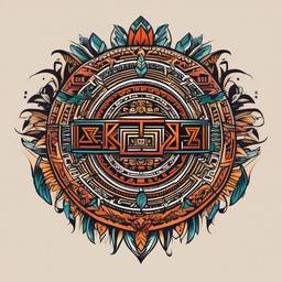 aztec tattoo letters  simple vector color tattoo