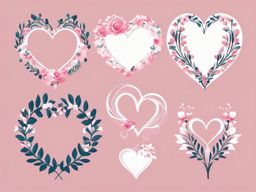 Wedding Heart clipart - Heart-shaped wedding decorations, ,vector color clipart,minimal