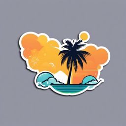 Monsoon Season Sticker - Prepare for tropical rains and winds during monsoon season with this bold sticker, , sticker vector art, minimalist design