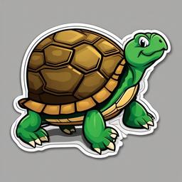 Turtle cartoon - shelled reptile with a slow, steady pace  cartoon sticker style