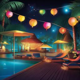 Party Background Wallpaper - night pool party background  