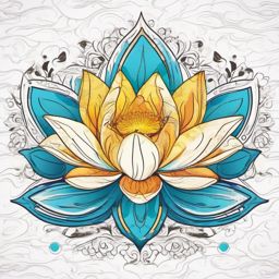 lotus flower colors,professional t shirt vector design, white background