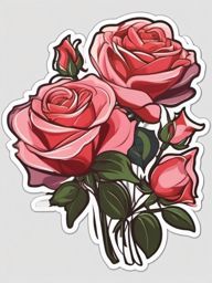 Bouquet of Roses Sticker - Convey a message of love and elegance with a beautiful rose bouquet sticker, , sticker vector art, minimalist design