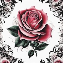 Rose and tattoo, Expressing love and passion with tattoos that incorporate roses.  color, tattoo patterns, white clean background