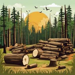 deforestation
  , vector illustration, clipart