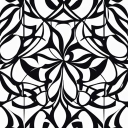 Abstract geometric clover ink: Modern flair meets the timeless symbol of fortune.  black white tattoo, white background