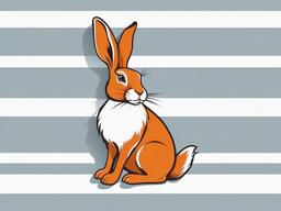 Hare cartoon  minimal, white background