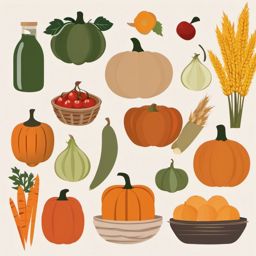 Fall Farmers Market Finds clipart - Fresh market finds, ,vector color clipart,minimal