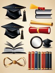 graduation clipart - a mortarboard and diploma, the triumphant symbols of educational achievement 