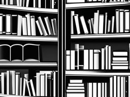 Book Clipart Black and White,Illustrating a library poster with book clipart black and white  simple, 2d flat