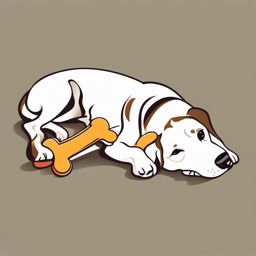 Dog with Bone Clipart,Illustrating a pet care guide featuring a dog with bone clipart  simple, 2d flat