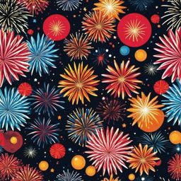 Fireworks explosion sticker, Celebratory , sticker vector art, minimalist design