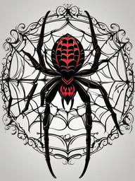 gothic spider tattoo  simple vector color tattoo