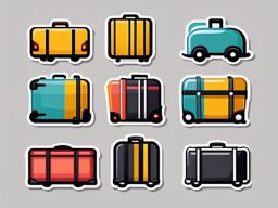 Rolling Luggage Emoji Sticker - Maneuvering through the airport, , sticker vector art, minimalist design