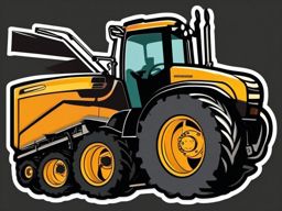 Tractor Pulling Plow Sticker - Agricultural strength, ,vector color sticker art,minimal