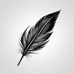 Crow Feather Tattoo - Feather design with a crow connection.  simple vector tattoo,minimalist,white background