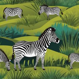 Zebra clipart - Striped herbivore roaming the grasslands, ,color clipart vector style