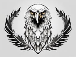 Eagle Tattoo - Symbol of freedom, vision, and strength  minimal tattoo design,white background