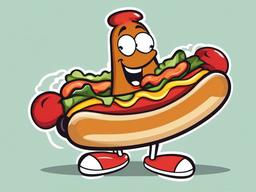 Hot Dog clipart - cartoon hot dog character  clipart