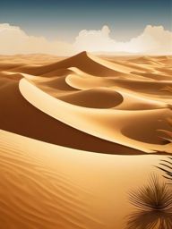 Tan Background - Sandy Desert Dunes and Oasis  intricate patterns, splash art, wallpaper art