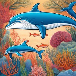 oceanic wonders - design a tattoo featuring marine life like whales, dolphins, and coral reefs. 