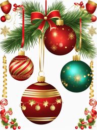 merry christmas clipart: festive decorations and lights. 