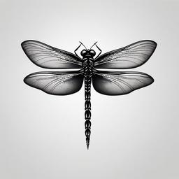 Evil Dragonfly Tattoo - Dark and edgy tattoo featuring an evil or sinister portrayal of a dragonfly.  simple color tattoo,minimalist,white background