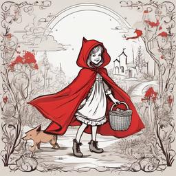 red riding hood
  , vector illustration, clipart