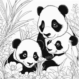 baby pandas cute animals coloring page 