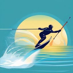 Water Skier clipart - A water skier enjoying the thrill on the lake., ,vector color clipart,minimal