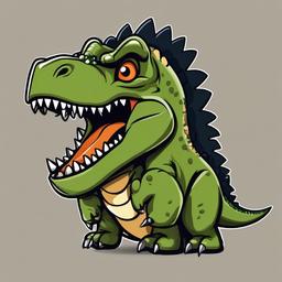 Angry Dinosaur Clipart,Expressive portrayal of an angry dinosaur  vector clipart