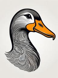 Silly Goose Tattoo-Whimsical and humorous tattoo featuring a silly goose, perfect for those who appreciate lighthearted and fun body art.  simple color vector tattoo